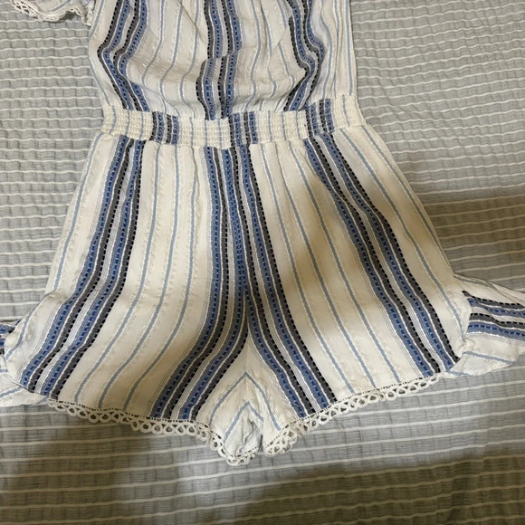 Versona Blue White Romper Sz M - Picture 13 of 13